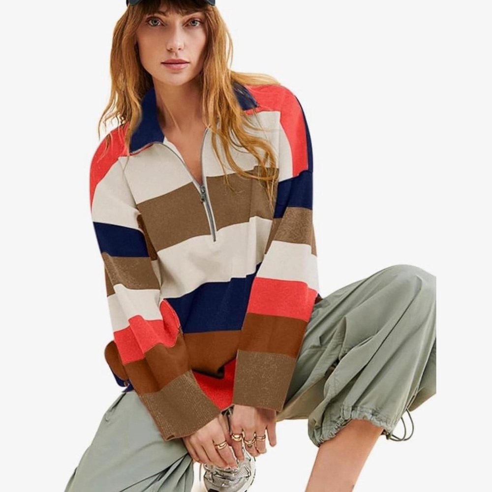 Striped quarter zip - Picture 2 of 7